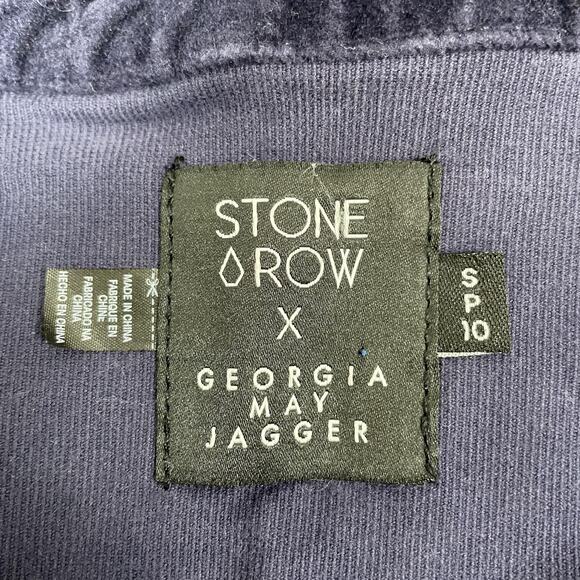 Stone Row x Georgia May Jagger Jacket Womens Small Velvet Corduroy Button Up - Picture 3 of 9